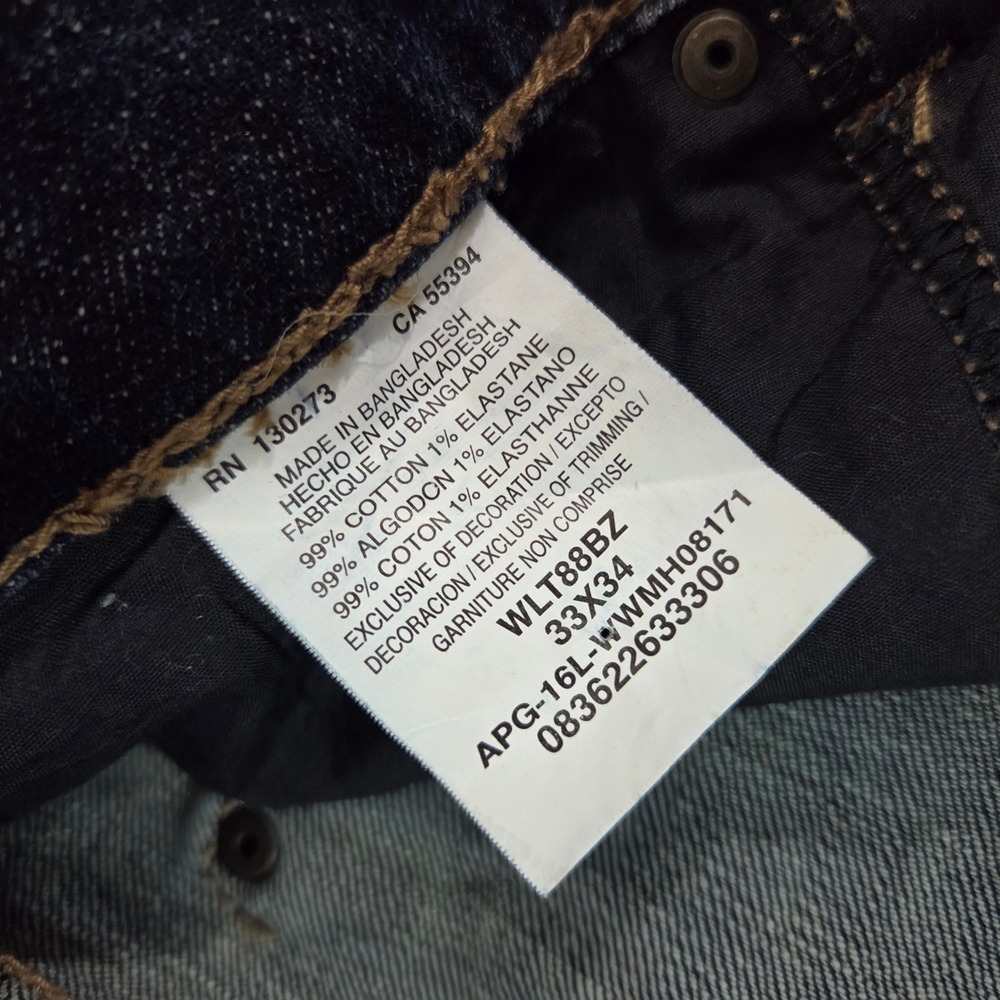 Wrangler Retro Slim Straight Jeans Mens 33x34 Blue WLT88BZ Stretch Denim - Picture 6 of 10